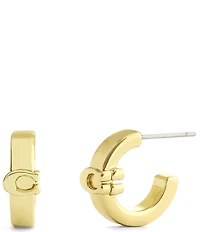 COACH Signature C Huggie Hoop Earrings
