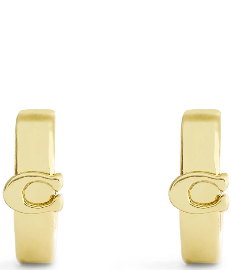 COACH Signature C Huggie Hoop Earrings