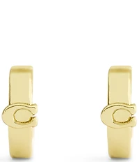 COACH Signature C Huggie Hoop Earrings