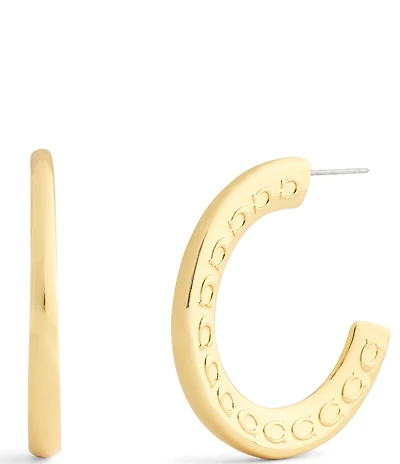COACH Signature C Large Hoop Earrings