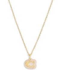 COACH Signature C Lucite Short Pendant Necklace