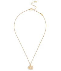 COACH Signature C Lucite Short Pendant Necklace
