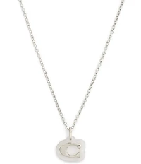 COACH Signature C Lucite Short Pendant Necklace