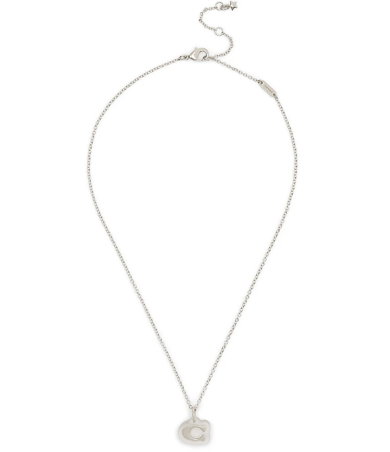 COACH Signature C Lucite Short Pendant Necklace