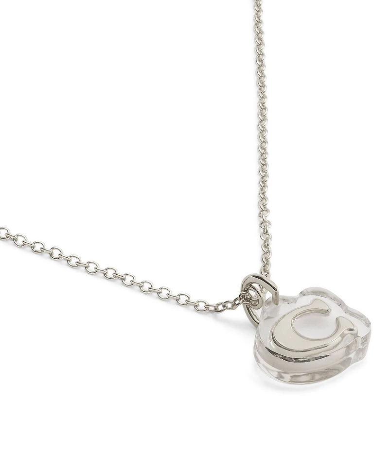 COACH Signature C Lucite Short Pendant Necklace