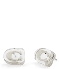 COACH Signature C Lucite Stud Earrings