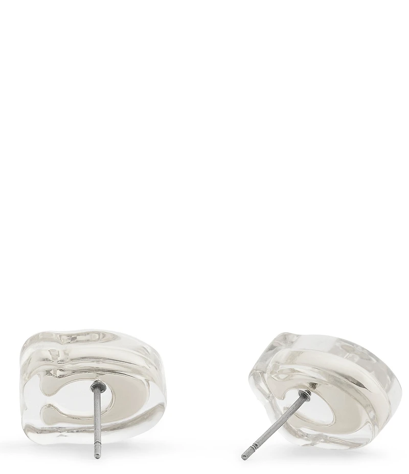 COACH Signature C Lucite Stud Earrings