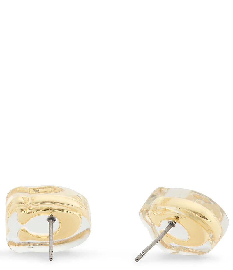 COACH Signature C Lucite Stud Earrings