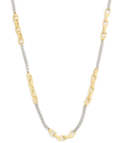 COACH Signature C Mixed Chain Collar Necklace