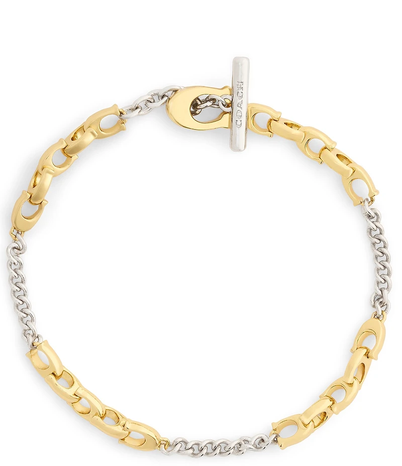 COACH Signature C Mixed Chain Line Bracelet