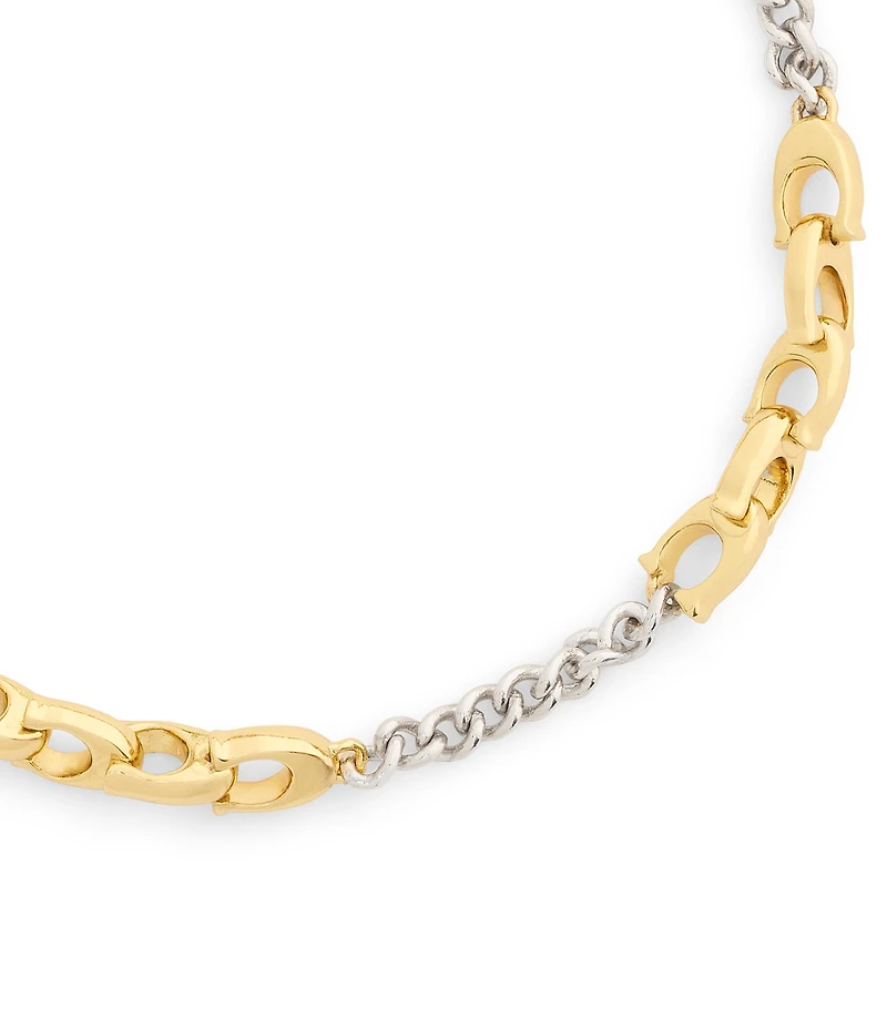 COACH Signature C Mixed Chain Line Bracelet