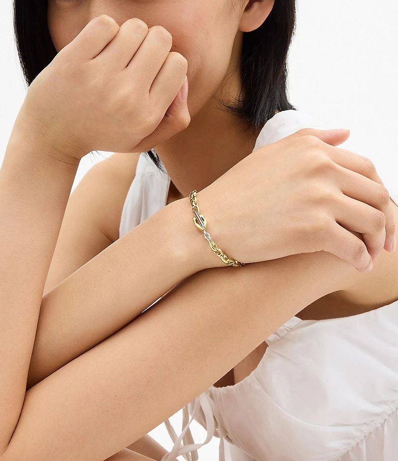 COACH Signature C Mixed Chain Line Bracelet