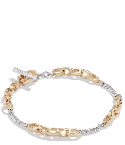 COACH Signature C Two-Tone Chain Line Bracelet
