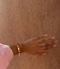 COACH Signature C Mixed Chain Stacked Ring Set