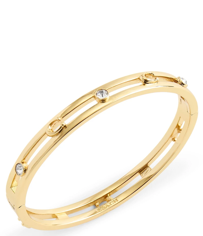 COACH Signature C Open Hinge Bangle Bracelet