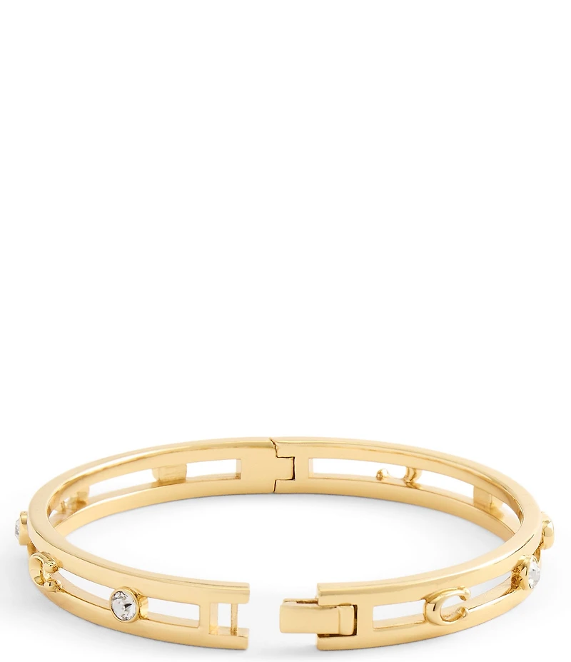COACH Signature C Open Hinge Bangle Bracelet