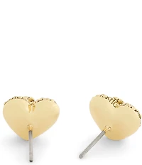 COACH Signature C Pave Boxed Heart Stud Earrings