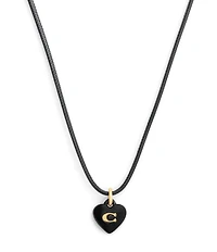 COACH Signature C Resin Heart Short Pendant Necklace