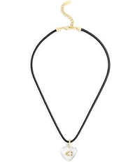 COACH Signature C Resin Heart Short Pendant Necklace