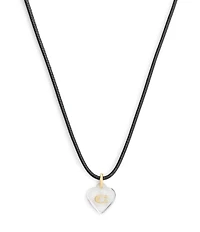 COACH Signature C Resin Heart Short Pendant Necklace