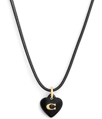 COACH Signature C Resin Heart Short Pendant Necklace