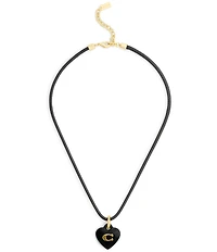 COACH Signature C Resin Heart Short Pendant Necklace