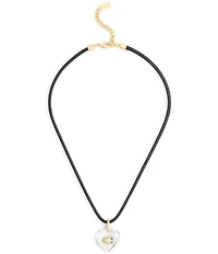 COACH Signature C Resin Heart Short Pendant Necklace