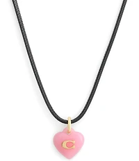COACH Signature C Resin Heart Short Pendant Necklace
