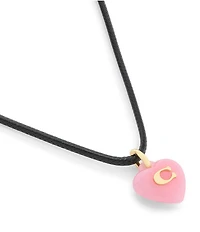 COACH Signature C Resin Heart Short Pendant Necklace