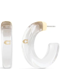 COACH Signature C Resin Hoop Earrings