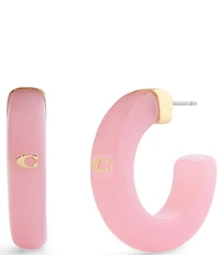 COACH Signature C Resin Hoop Earrings