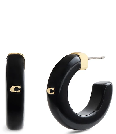 COACH Signature C Resin Hoop Earrings