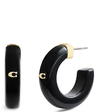 COACH Signature C Resin Hoop Earrings