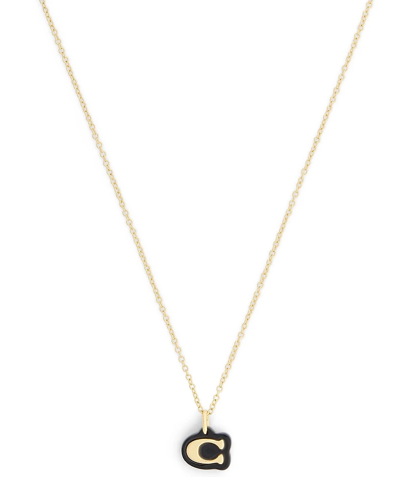 COACH Signature C Resin Short Pendant Necklace