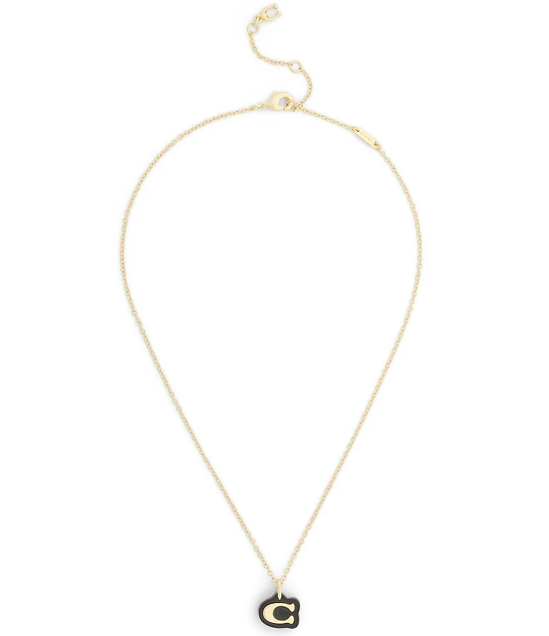 COACH Signature C Resin Short Pendant Necklace