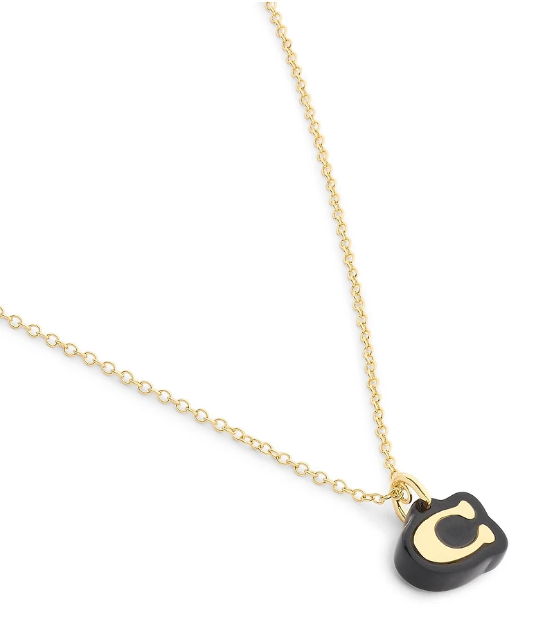 COACH Signature C Resin Short Pendant Necklace