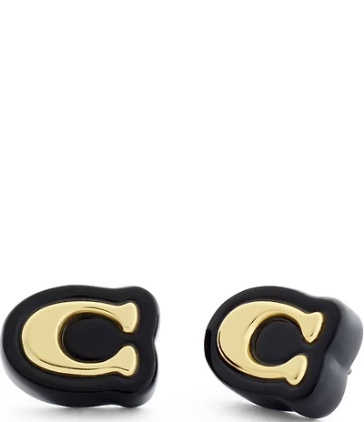 COACH Signature C Resin Stud Earrings