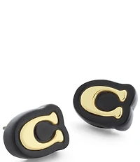COACH Signature C Resin Stud Earrings