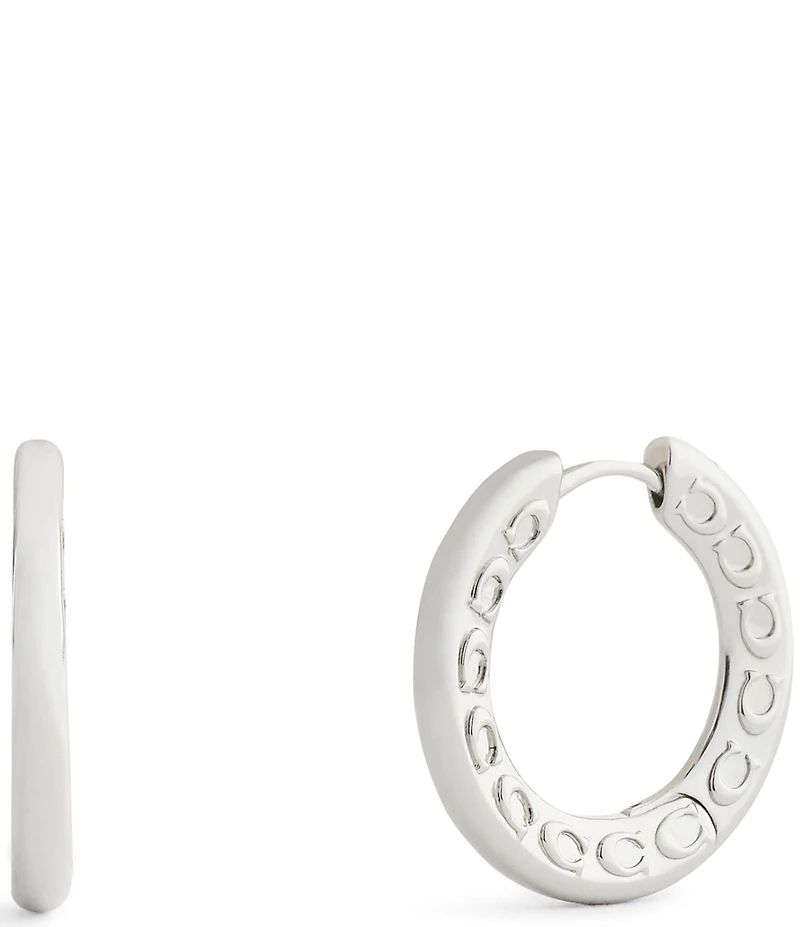 COACH Signature C Small Hoop Earrings