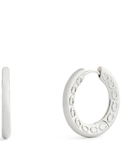 COACH Signature C Small Hoop Earrings