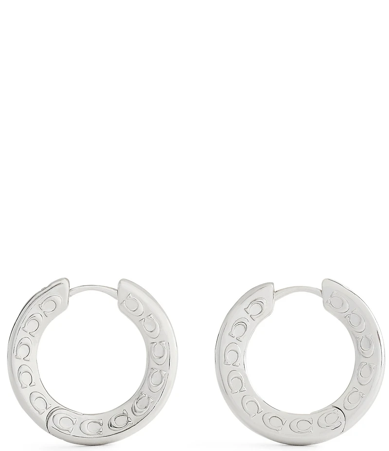 COACH Signature C Small Hoop Earrings