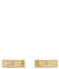 COACH Signature C Stone Huggie Hoop Earrings