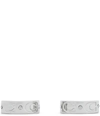 COACH Signature C Stone Huggie Hoop Earrings