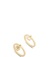 COACH Signature C Tea Rose Charm Duo Stacked Ring Set