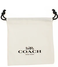 COACH Signature C Tea Rose Mismatch Hoop Earrings