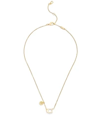 COACH Signature C Tea Rose Short Pendant Necklace