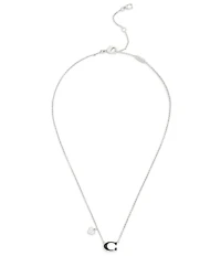 COACH Signature C Tea Rose Short Pendant Necklace