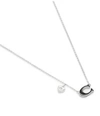 COACH Signature C Tea Rose Short Pendant Necklace