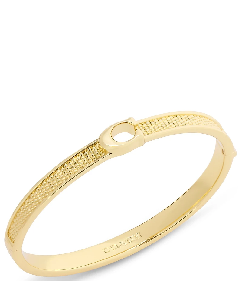 COACH Signature C Textured Bangle Bracelet