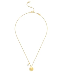 COACH Signature C Textured Coin Short Pendant Necklace